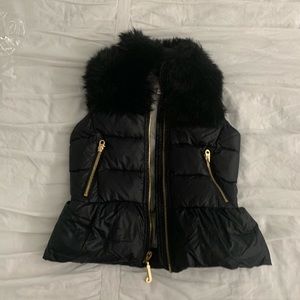 Juicy Couture Puffer Vest with Faux Fur Trim